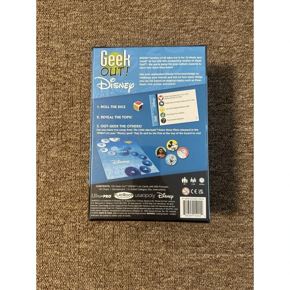 Geek Out! Disney Party Trivia Game New Sealed Box Family Game Night